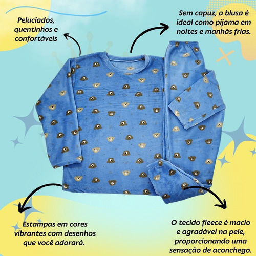 Abrigo Conjunto Adulto Plush Pijama Fleece Para Inverno