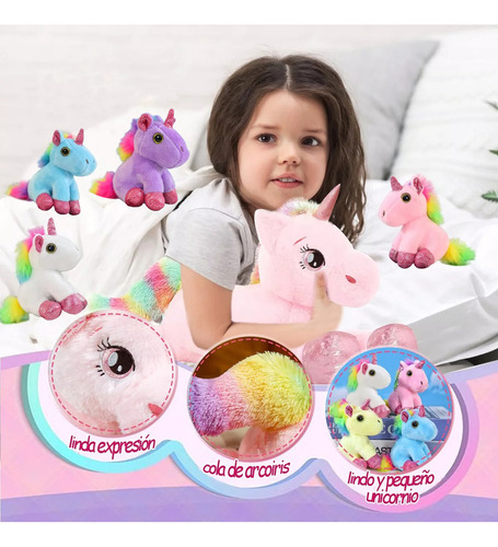 Unicornio Pony De Peluche Arcoiris Tipo Pegaso Almohada 5pcs