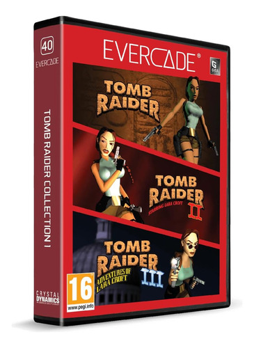 Evercade Vs-r Retro Gaming Console W/ Tomb Raider 1, 2 E 3 Cor Cinza