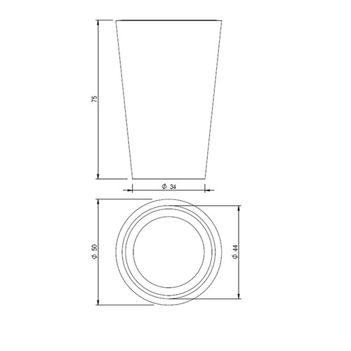 Vaso Linea Cônico 50 Japi Cimento D