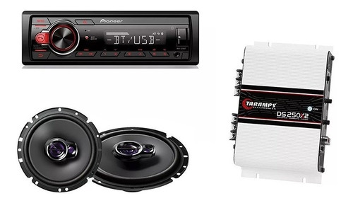 Rádio Pioneer Mvh-s218bt E Falante Ts1760br E Módulo Ds250x2