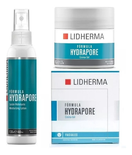 Kit Hidratante Hydrapore Lidherma Crema Gel + Loción