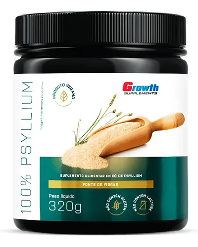 Psyllium 100% Psyllium 320g - Growth Supplements Sabor Sem Sabor