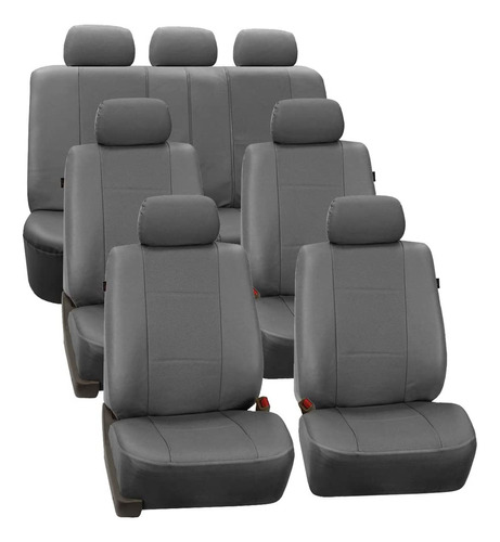 Fh Group Fh-pu007217 3 Row Deluxe Leatherette Car Seat
