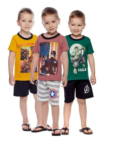 Roupa Infantil Atacado Revenda 10 Conjuntos Camiseta E Short