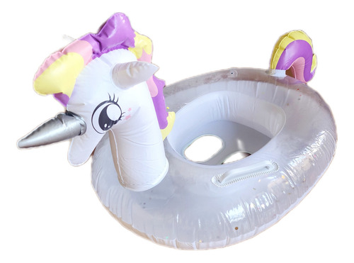 Inflable Pequeño Pegazo Flotador Ñiños Y Niñas De 3 A 6 Años Color Blanco