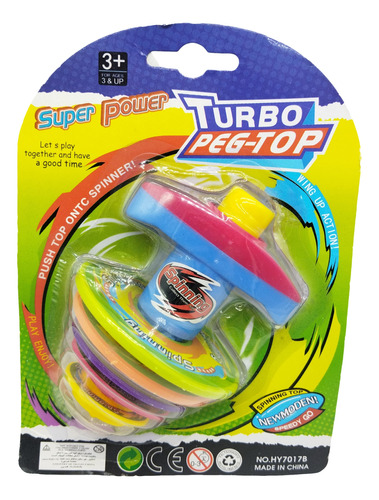 Pião Com Lançador Colors  Turbo Peg Top Super Giro