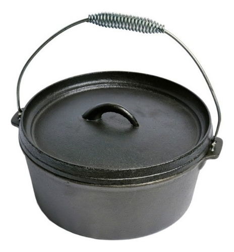 Olla Hierro Fundición 3,6 Lts Accesorio Para Parrilla Bbq Color Negro