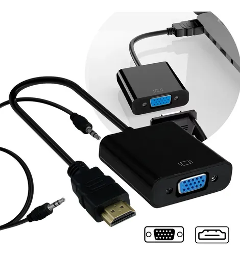 Convertidor Adaptador De Hdmi A Vga Wi61 Elegate Negro