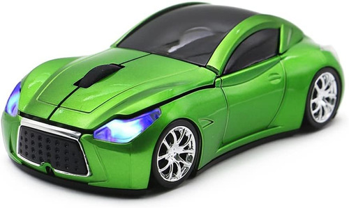 Mouse Mgbeauty, Inalambrico/con Forma De Auto/verde