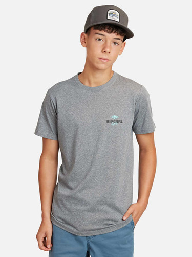 Polera Surf Revival Mt S/s Tee Gris Juvenil Rip Curl