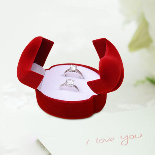 Caja De Anillos De Boda Con Corazón, Estuche De Joyería