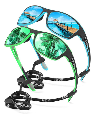 Gafas De Sol Hombre Deportiva Ciclismo Pesca Conducción 2pcs