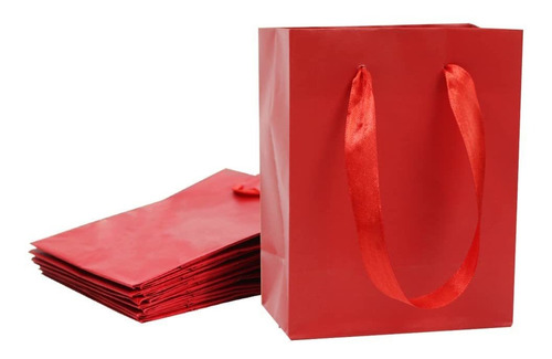 12 Bolsas De Papel De Regalo Extra Pequeñas Asas De Ci...