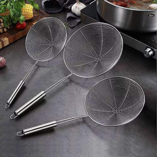 Colador Espumadera Frituras Pastas Cocina 18 Cm Acero