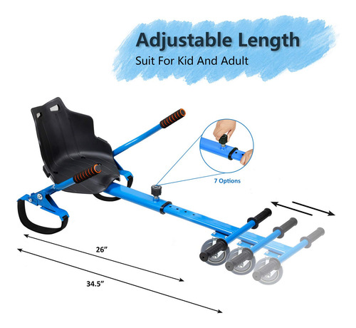 Hoverboard Con Asiento De Kart Para Aeropatineta De Dos Rued
