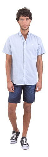 Camisa Seth Celeste, Hombre. Bravo Jeans. Talle S Al 2xl