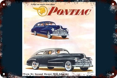 Poster Carteles Antiguos Chapa 60x40cm Pontiac V8 Au-237