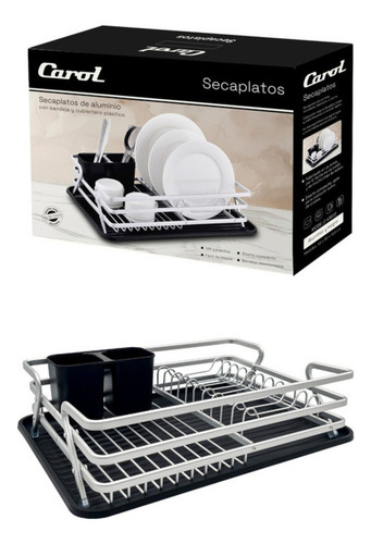 Secaplatos Aluminio Bandeja Y Cub. Plastico Carol
