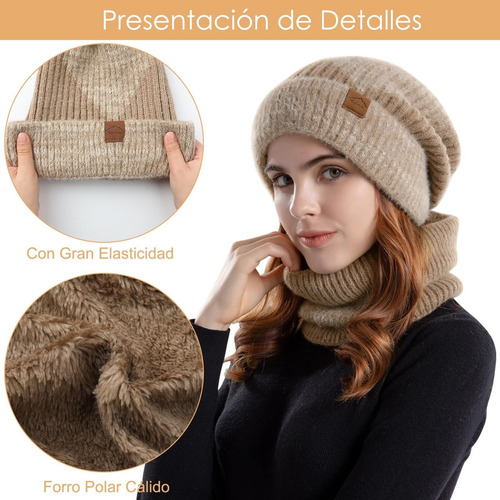 * Gorro De Punto D Invierno Cálido Conjunto De Gorro Y