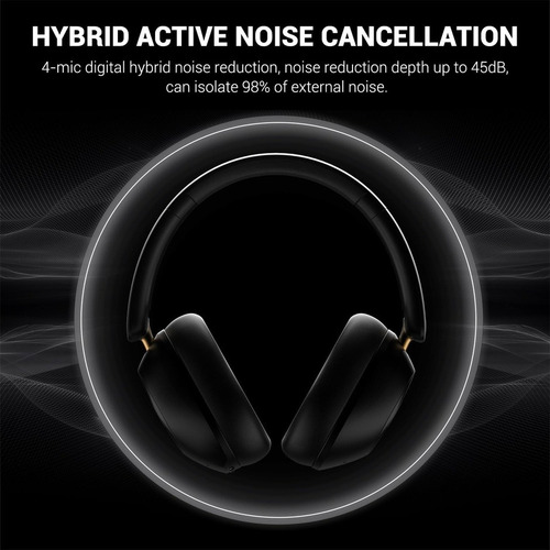 Audífonos Hires Wireless Noise Cancelling Híbrido Oneodio A5 Negro