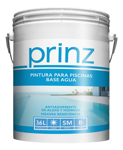 Pintura Para Piletas Piscinas Prinz Agua 3,6 Lts Semimate