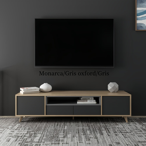 Mueble Para Televisión Estilo Nórdico Minimalista 160x40x44
