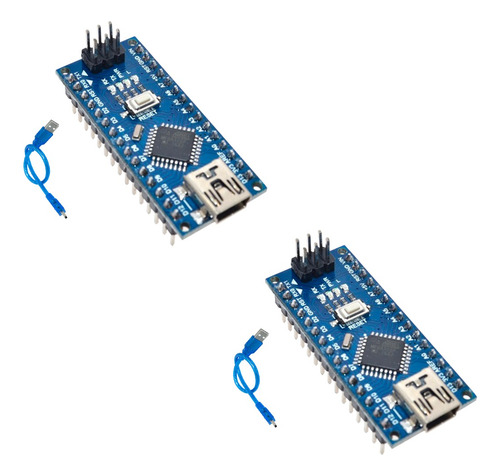 Kit 2pcs Arduino Nano V3 Atmega328 5v + Cable Usb