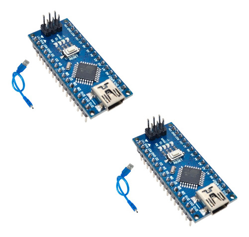 Kit 2pcs Compatible Arduino Nano V3  Atmega328 + Cable Usb