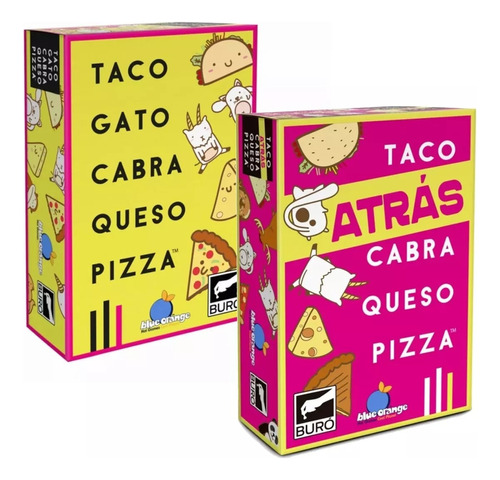 Taco Gato Cabra + Taco Atras Queso Pizza Juego Cartas Buro
