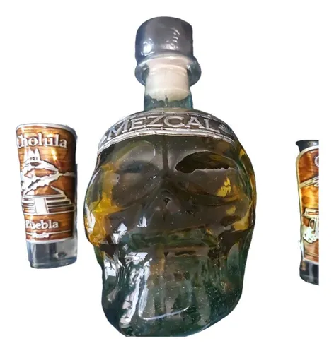 Artesanía Mexicana - Botella Calavera Mezcal 300 Ml- Pikemex