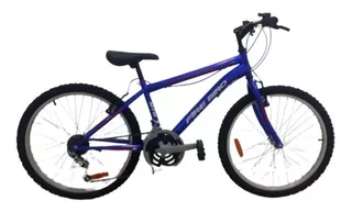 Mountain bike infantil Halley BIN19131 R24 18v frenos v-brakes cambios Power color azul con pie de apoyo