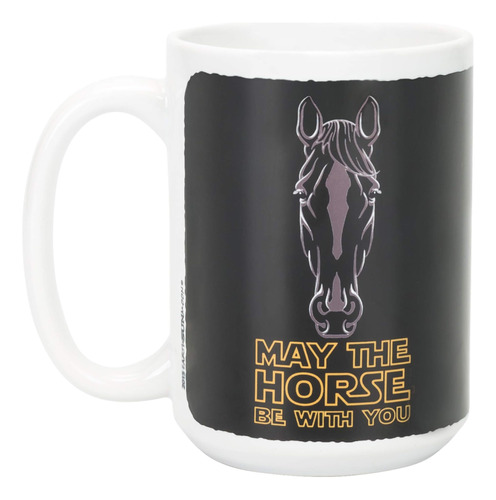 May The Horse Be With You Taza De Cerámica Negra De Medianoc