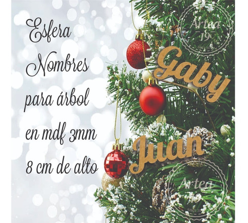 Kit 6 Nombres Para Decorar Árbol De Navidad Art1414