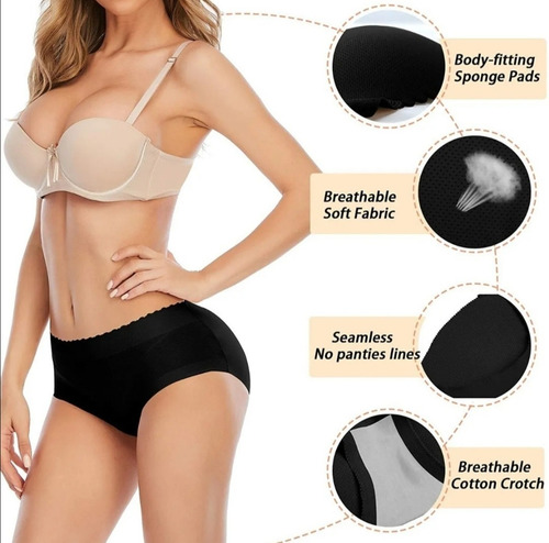 Imagen 2 de 6 de Panty Levanta Gluteos Calzon Con Relleno Aumenta Pompas