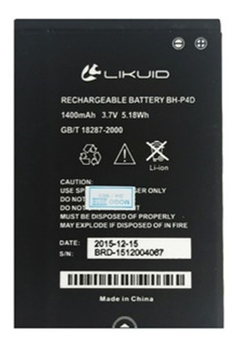 Batería Likuid L2 Show Bh-p4d 100% Nuevas Tienda