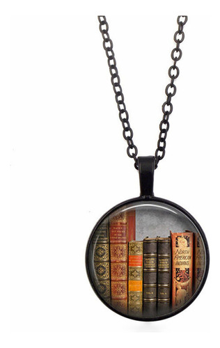 Collar M Vintage Library And Books Time Fashion Penda 4006