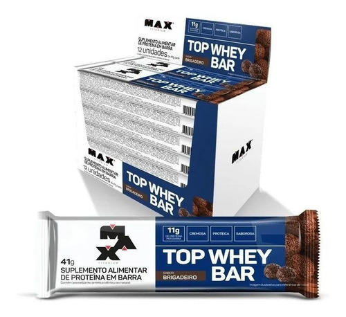 Top Whey Bar Caixa 12 Unidades De 41g - Max Titanium