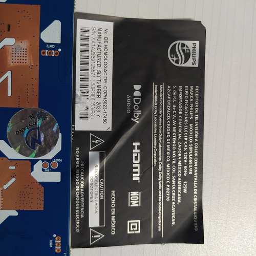 Tarjeta T-com Para Pantalla Philips 50pul6653/f8 (Usado)