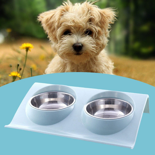 Comedero Para Mascotas Comedero Doble Para Perros De Azul L Comedero Para Mascotas Comedero Doble Para Perros De Azul L
