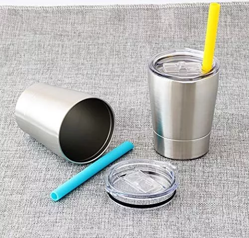 Colorful PoPo Cute Stainless Steel kids cup Straw Cups for