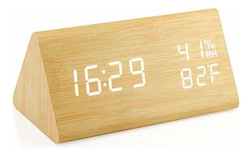 Oct17 Alarma Reloj De Madera, Madera Led Digital Reloj 