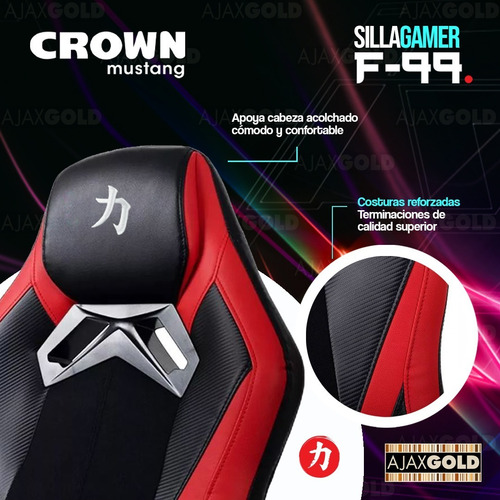 Imagen 5 de 10 de Silla Gamer Escritorio Sillon Ergonomica Con Cuero Sintetico