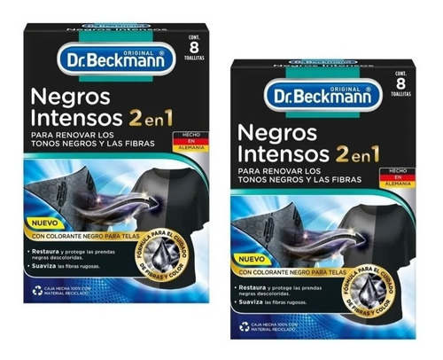 Dr. Beckmann 8 Toallitas Negros Intensos 2 En 1 (pack 2)