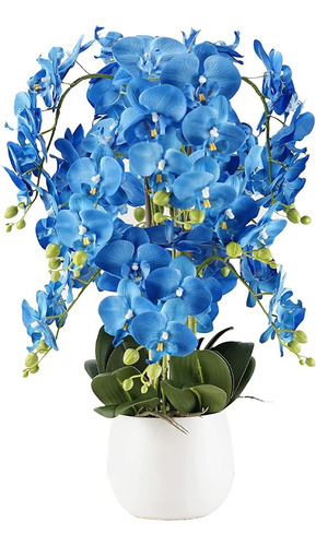 12 Racimos De Orquídeas Artificiales, Orquídeas Azule...