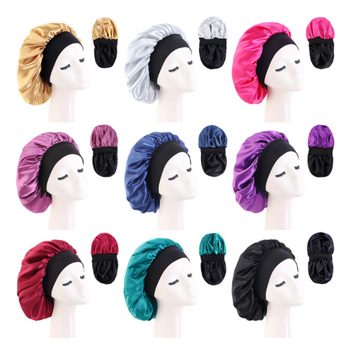 3par Gorro Satin Para Cabello Liso Y Rizado Evita Enredos