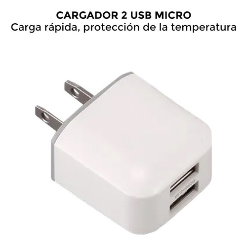 Cargador 2 Usb Carga Rapida Wk Design Wp-u13 Micro