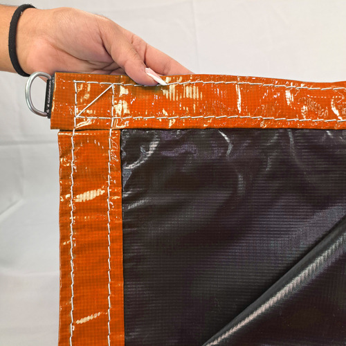 Lona Caminhão Laranja/preto Com Argola - 9,5x5m
