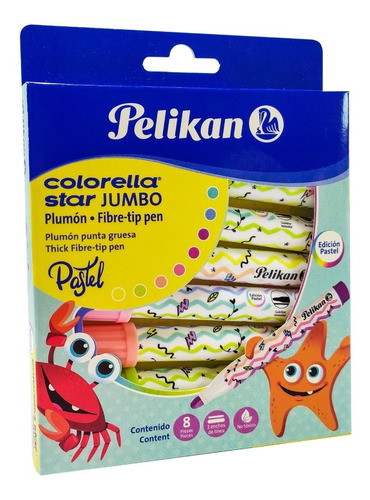 Marcador Corella Jumbo Pastel X 8 Pelikan