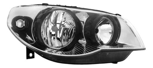 Optica Fondo Cromado Aro Negro Fiat Siena F2 2004/2011